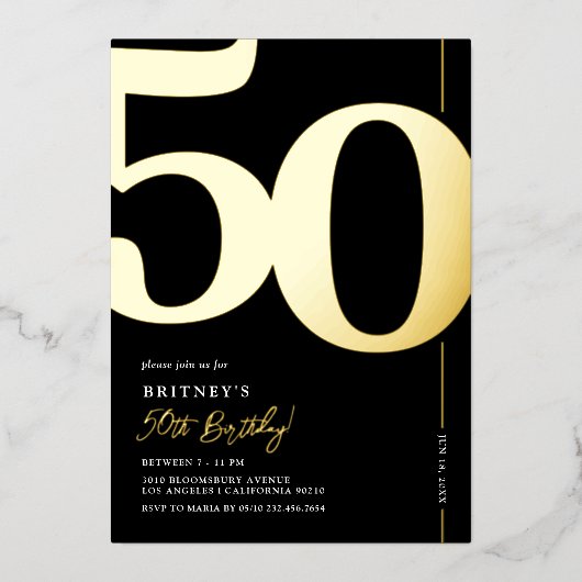 Elegant 500e verjaardag folie uitnodiging (Voorkant)