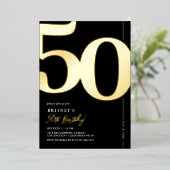 Elegant 500e verjaardag folie uitnodiging (Staand Voorkant)