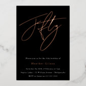 Elegant 50: 50e verjaardag Roos Gold Folie Uitnodiging (Voorkant)