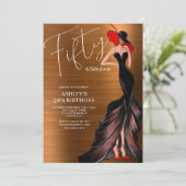 Elegant 50 en Fabulous 50th Birthday Kaart (Staand voorkant)