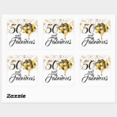 Elegant 50 en Fabulous Birthday Gold Confetti Vierkante Sticker (Vel)