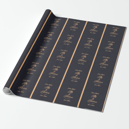 Elegant 50- en Fabulous Birthday Wrapping Paper Cadeaupapier (Uitgerold)