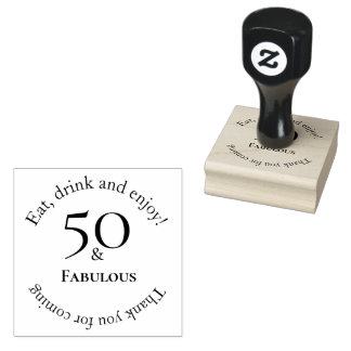 Elegant 50 en Fabulous Black 50th Birthday Rubberstempel