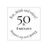 Elegant 50 en Fabulous Black 50th Birthday Rubberstempel (Afrduk)