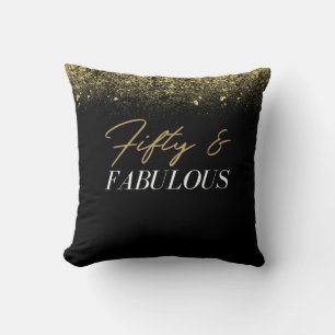 Elegant 50 en Fabulous Black, Gold Sierkussen