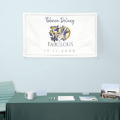 Elegant 50 en Fabulous Floral Gold 50th Birthday Spandoek (Beurs)