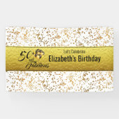 Elegant 50 en Fabulous Gold Foil Confetti Spandoek (Horizontaal)