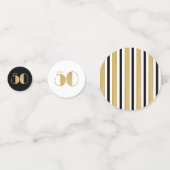 Elegant 50 en Fabulous Gold Glitter Black Stripes Confetti (Achterkanten)