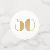 Elegant 50 en Fabulous Gold Glitter Black Stripes Confetti (Kleine voorkant)