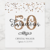 Elegant 50 EN FABULOUS Koper Goud Zwart Wijn Etiket (Enkel label)