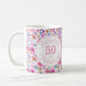 Elegant 50 en Fabulous Named Waterverf Koffiemok (Links)