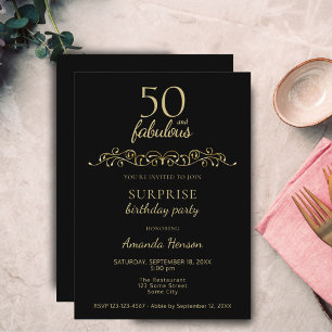 Elegant 50 en Fabulous Ornament 50th Birthday Kaart