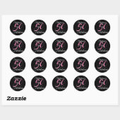 Elegant 50 en Fabulous Personalized Birthday Ronde Sticker (Vel)
