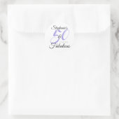 Elegant 50 en Fabulous Personalized Birthday Ronde Sticker (Tas)