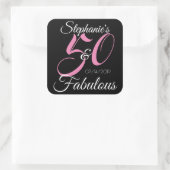 Elegant 50 en Fabulous Personalized Birthday Vierkante Sticker (Tas)