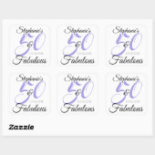 Elegant 50 en Fabulous Personalized Birthday Vierkante Sticker (Vel)