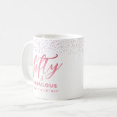 Elegant 50 en Fabulous Pink Glitter Birthday Gift Koffiemok (Voorkant links)