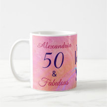 Elegant 50 en Fabulous Pink Waterverf Aangepast