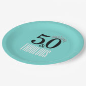 Elegant 50 en Fabulous Tiara geïnspireerd Papieren Bordje (Gekanteld)