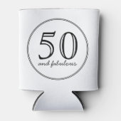 Elegant 50 en Fabulous Typography Birthday Blikjeskoeler (Voorkant)