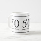 Elegant 50 en Fabulous Typography Birthday Koffiemok (Voorkant links)