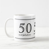 Elegant 50 en Fabulous Typography Birthday Koffiemok (Links)