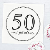 Elegant 50 en Fabulous Typography Birthday Party Servet
