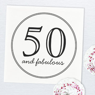 Elegant 50 en Fabulous Typography Birthday Party Servet