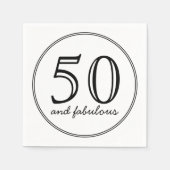 Elegant 50 en Fabulous Typography Birthday Party Servet (Voorkant)
