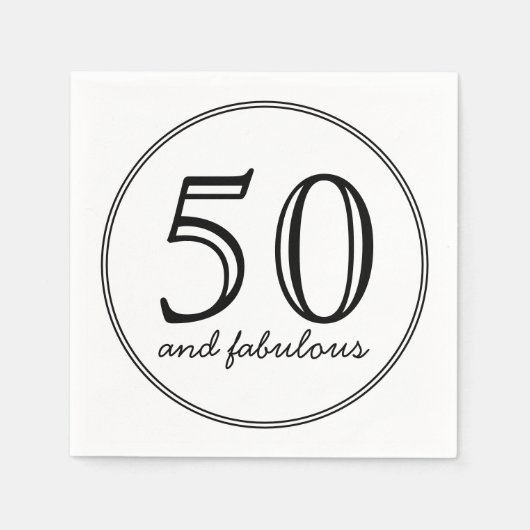 Elegant 50 en Fabulous Typography Birthday Party Servet (Voorkant)