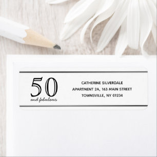 Elegant 50 en Fabulous Typography Return Address Etiket
