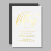 Elegant 50 en fantastisch 50ste verjaardag goud folie uitnodiging