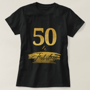 Elegant 50 en fantastisch in goud en zwart t-shirt