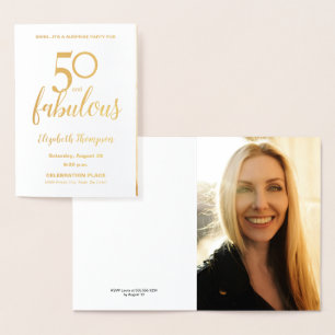 Elegant 50 en geweldige 50e verjaardag folie kaarten