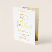 Elegant 50 en geweldige 50e verjaardag folie kaarten (Voorkant)
