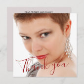 Elegant 50 Fab Birthday Foto Script Red Birthday Bedankkaart (Voorkant / Achterkant)