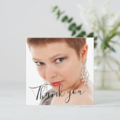 Elegant 50 Fab Birthday Foto Script Red Birthday Bedankkaart (Staand voorkant)