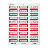 Elegant 50 & Fabulous 50th Birthday Red WH Adres Etiket (Full Sheet)