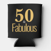 Elegant 50 & Fabulous Black Gold Typografie Blikjeskoeler (Voorkant)