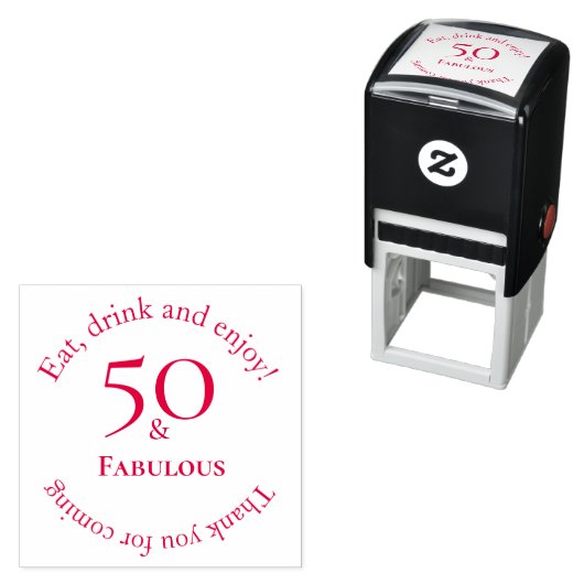 Elegant 50 & Fabulous Circular Celebration Design Zelfinktende Stempel (In situ)