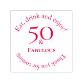 Elegant 50 & Fabulous Circular Celebration Design Zelfinktende Stempel (Design)