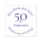 Elegant 50 & Fabulous Circular Violet Event Design Zelfinktende Stempel (Design)