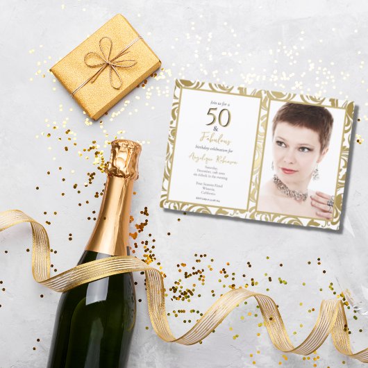 Elegant 50- & Fabulous Decorative Gold Leaves Part Kaart