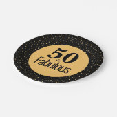 Elegant 50 & Fabulous Gold Black, zaterdag Papieren Bordje (Gekanteld)