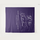 Elegant 50 Fabulous Purple 50th Birthday Party Wandkleed (Voorkant (horizontaal))