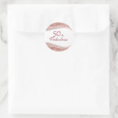 Elegant 50 & Fabulous Rose Gold Birthday  Ronde Sticker (Tas)