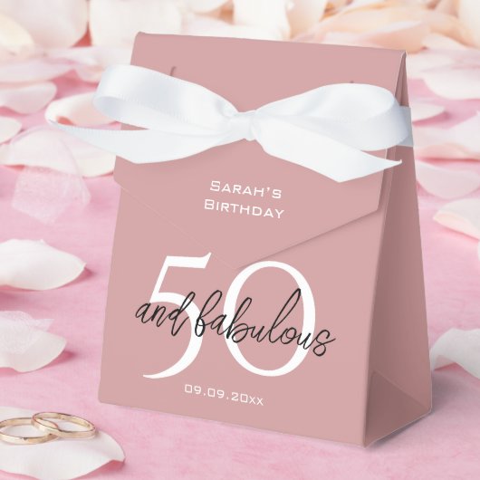 Elegant 50 & Fabulous Verjaardag Dusty Pink Girly Bedankdoosjes (Huwelijk)