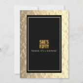 Elegant 50 & fantastisch zwart en gouden verjaarda kaart (Achterkant)