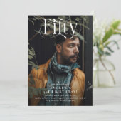 Elegant 50 foto 50ste verjaardagsfeest kaart (Staand voorkant)