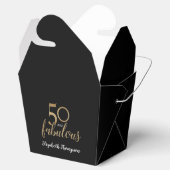 Elegant 50 & geweldige Birthday box Faux Gold blac Bedankdoosjes (Geopend)